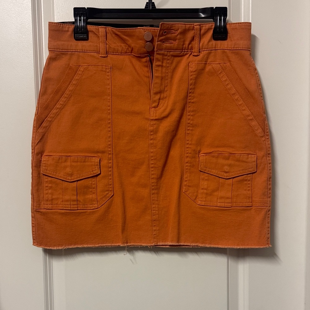 Democracy Orange Mini Skirt with Pockets
